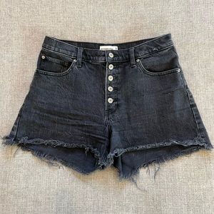 Black denim Abercrombie high rise shorts size 8/29
